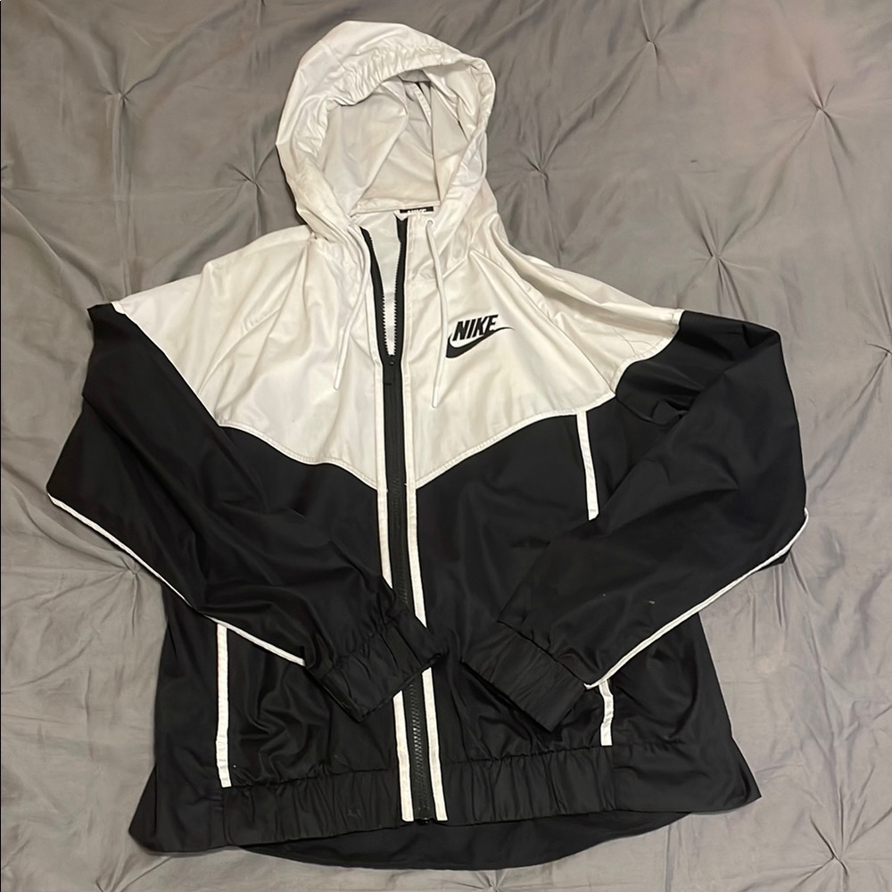 Nike Black and White Windbreaker Jacket